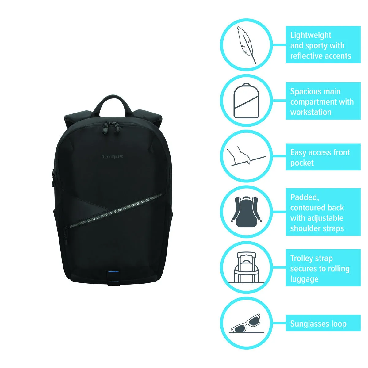 15-16" TRANSPIRE™ COMPACT EVERYDAY BACKPACK (BLACK)