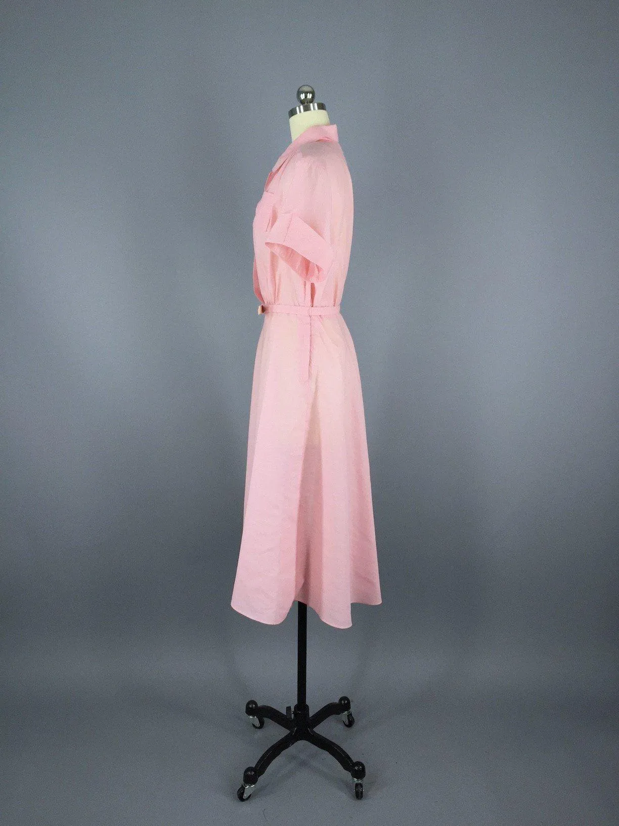 1950s Vintage Pink Day Dress