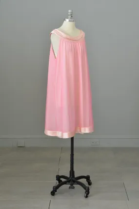 1960s Mod Hot Pink Nightie with Satin Drape