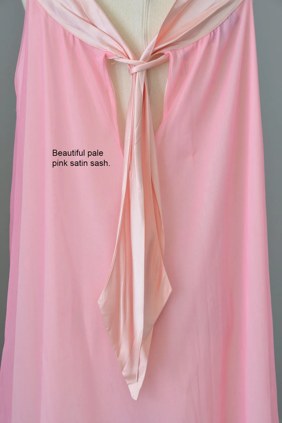 1960s Mod Hot Pink Nightie with Satin Drape