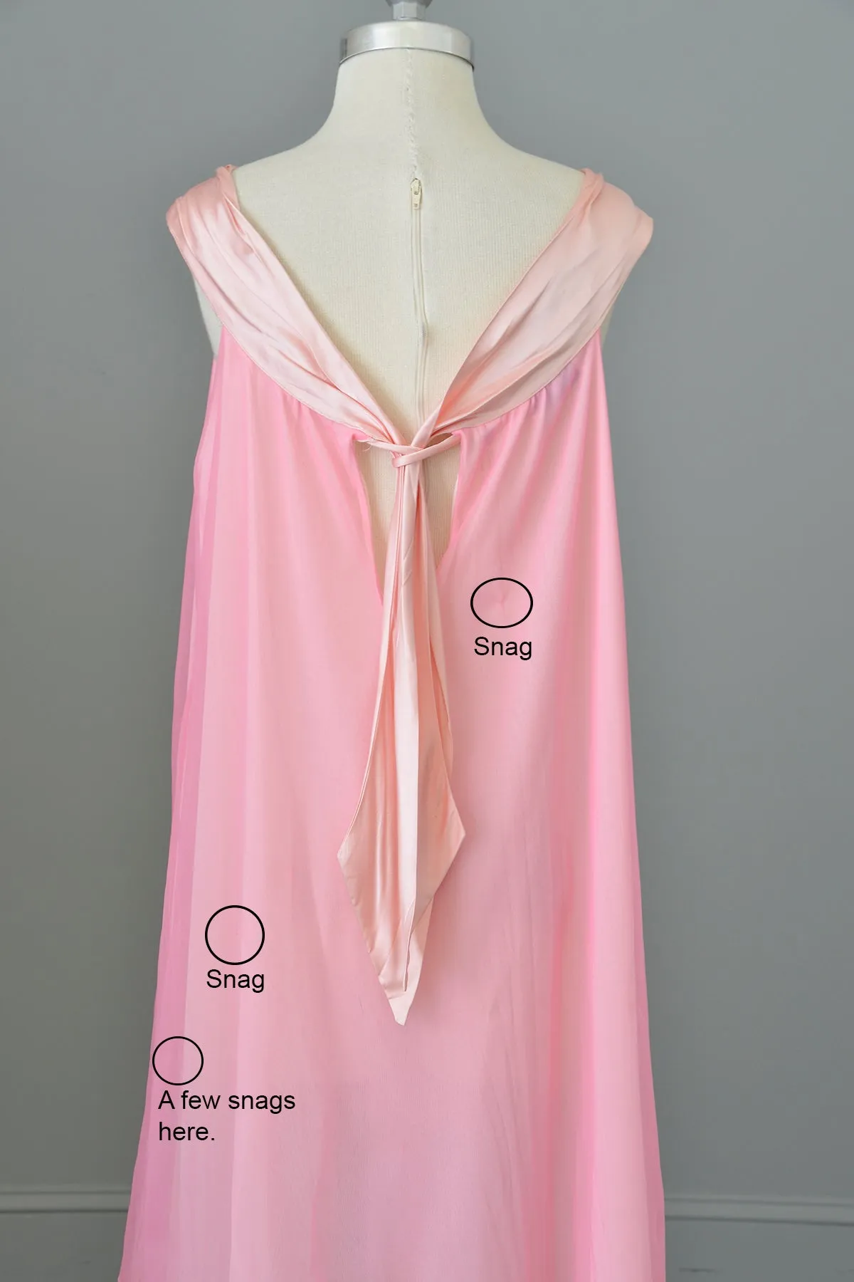 1960s Mod Hot Pink Nightie with Satin Drape