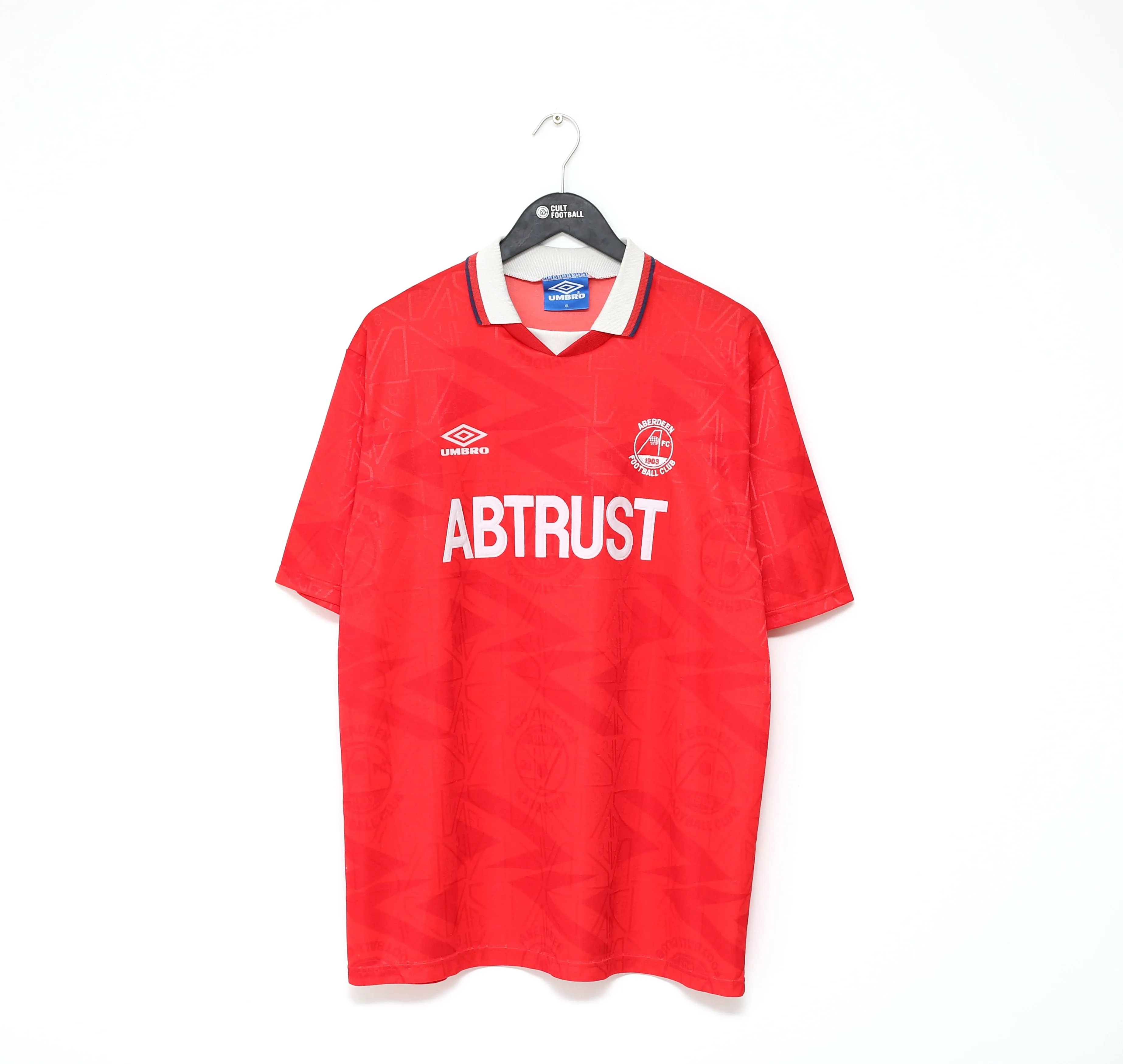 1992/93 JESS #9 Aberdeen Vintage Umbro Home Football Shirt Jersey (XL)