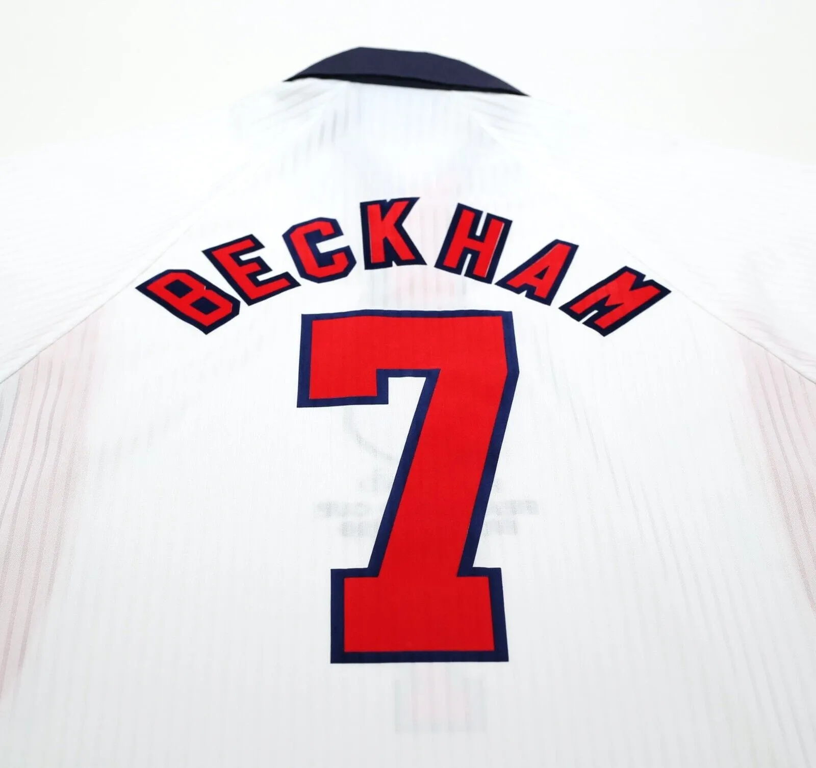 1997/99 BECKHAM #7 England Vintage Umbro Home Football Shirt (M/L) World Cup 98