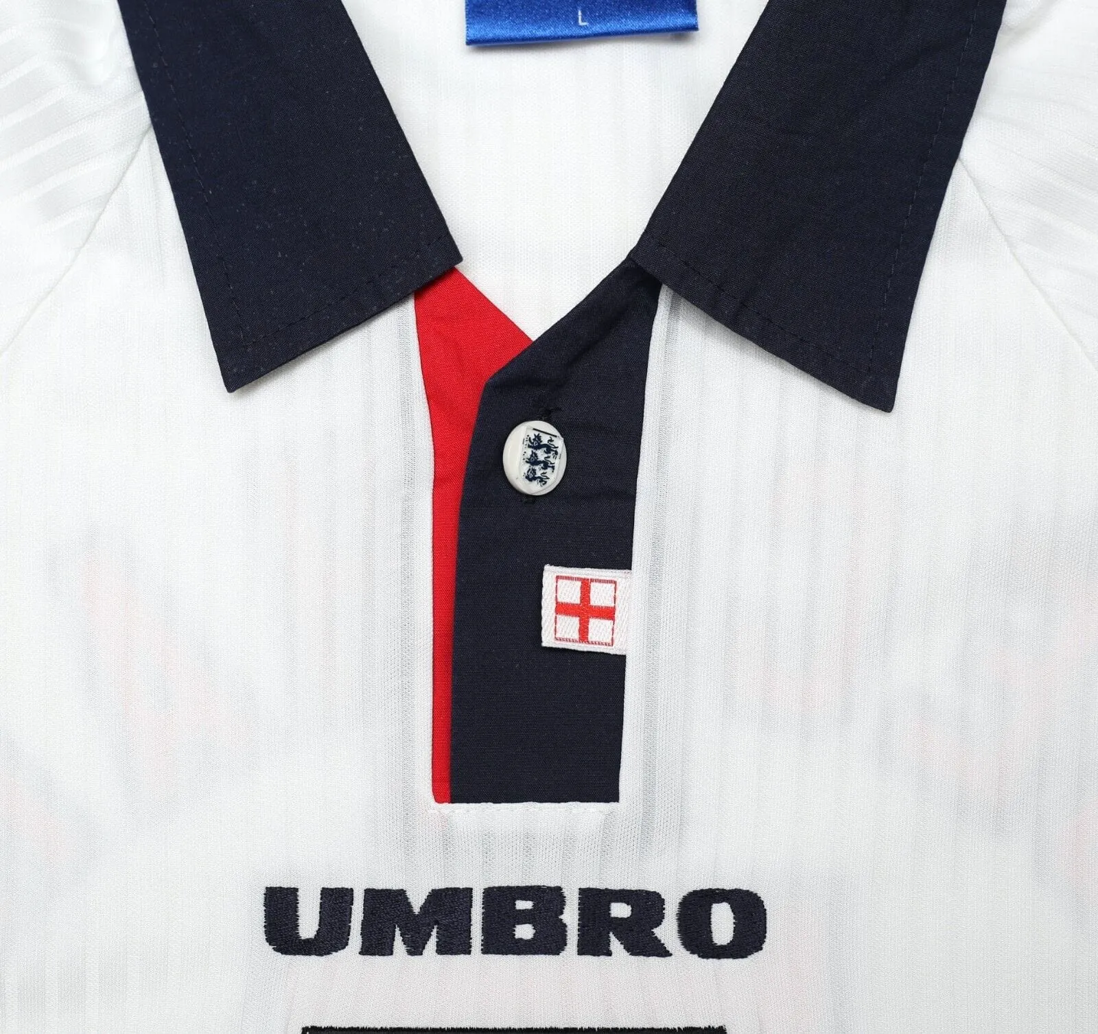 1997/99 BECKHAM #7 England Vintage Umbro Home Football Shirt (M/L) World Cup 98