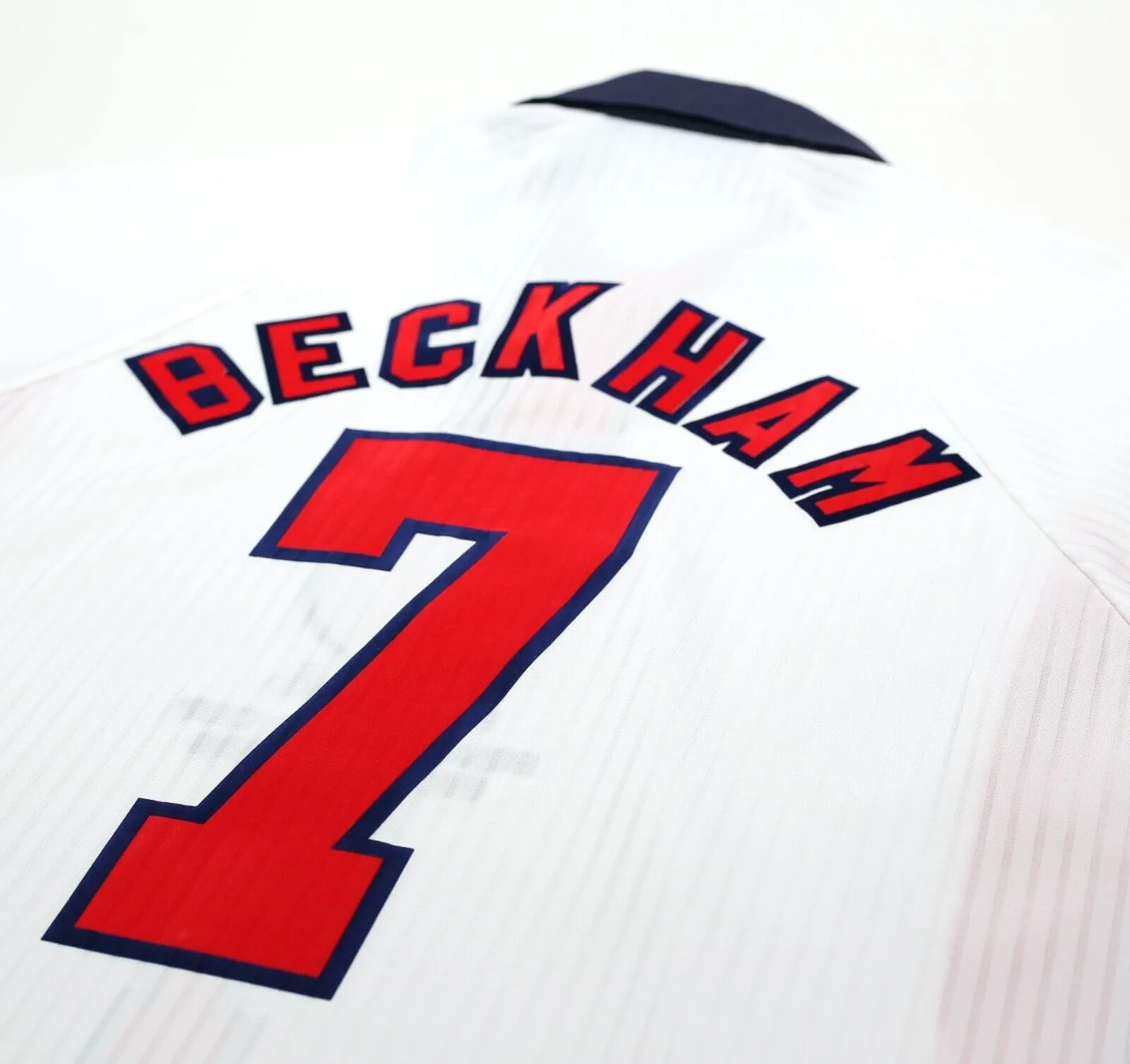 1997/99 BECKHAM #7 England Vintage Umbro Home Football Shirt (M/L) World Cup 98