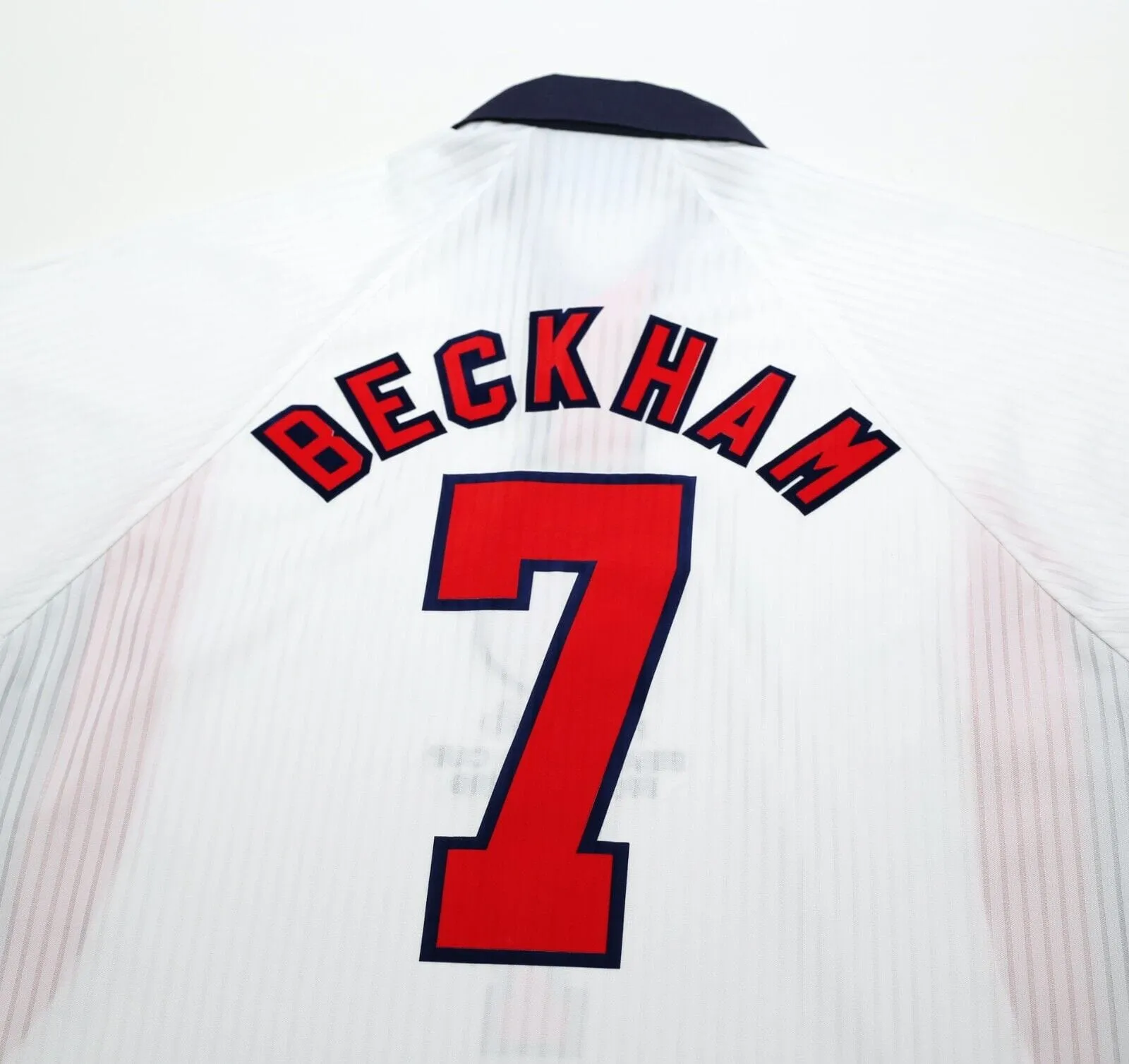 1997/99 BECKHAM #7 England Vintage Umbro Home Football Shirt (M/L) World Cup 98