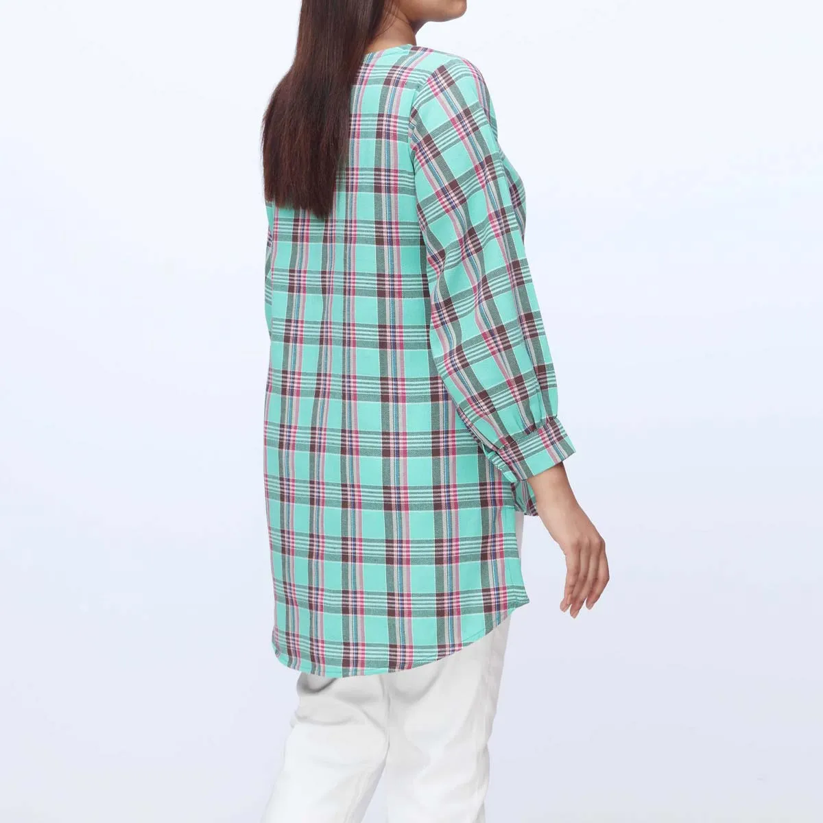 1PC-Flannel Checkered Top PW3083