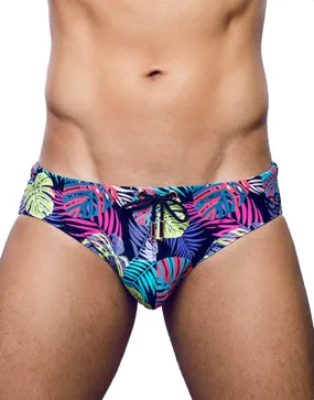 2eros V10 Black Monstera Swim Brief V10231N