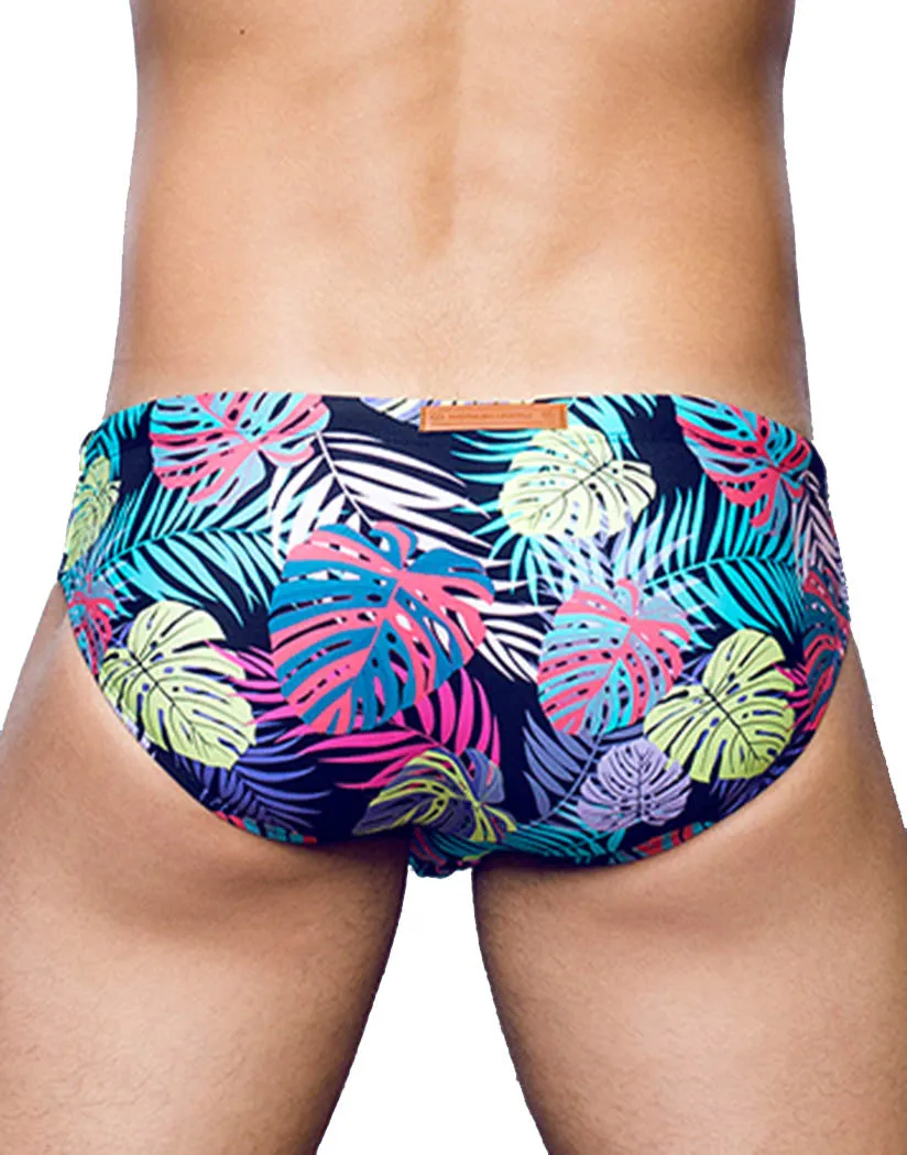 2eros V10 Black Monstera Swim Brief V10231N