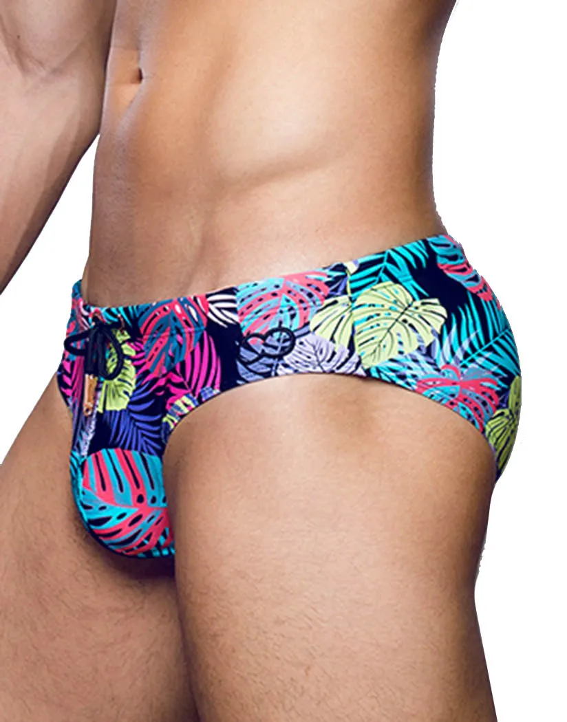 2eros V10 Black Monstera Swim Brief V10231N