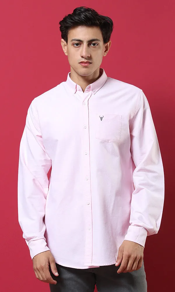 51608 Simple Elegant Light Pink Shirt With Breast Pocket