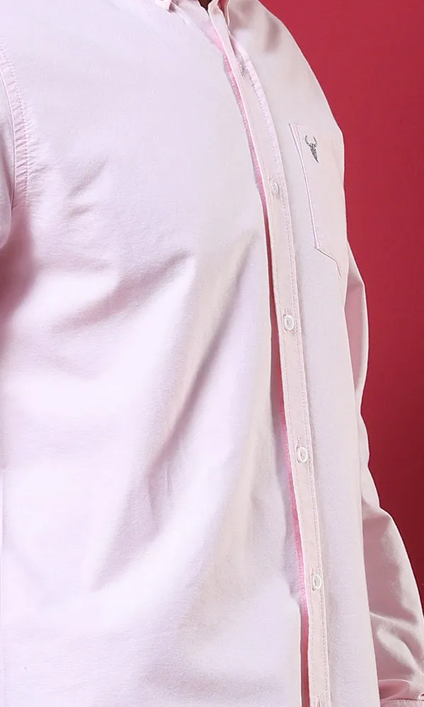 51608 Simple Elegant Light Pink Shirt With Breast Pocket