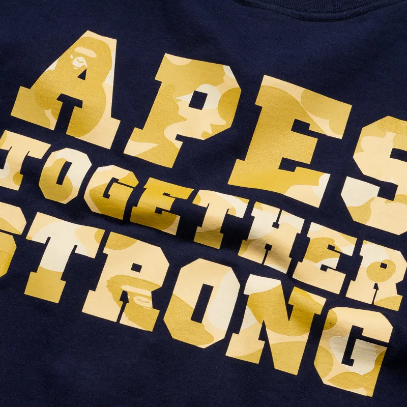 A Bathing Ape Color Camo College ATS Tee - Navy