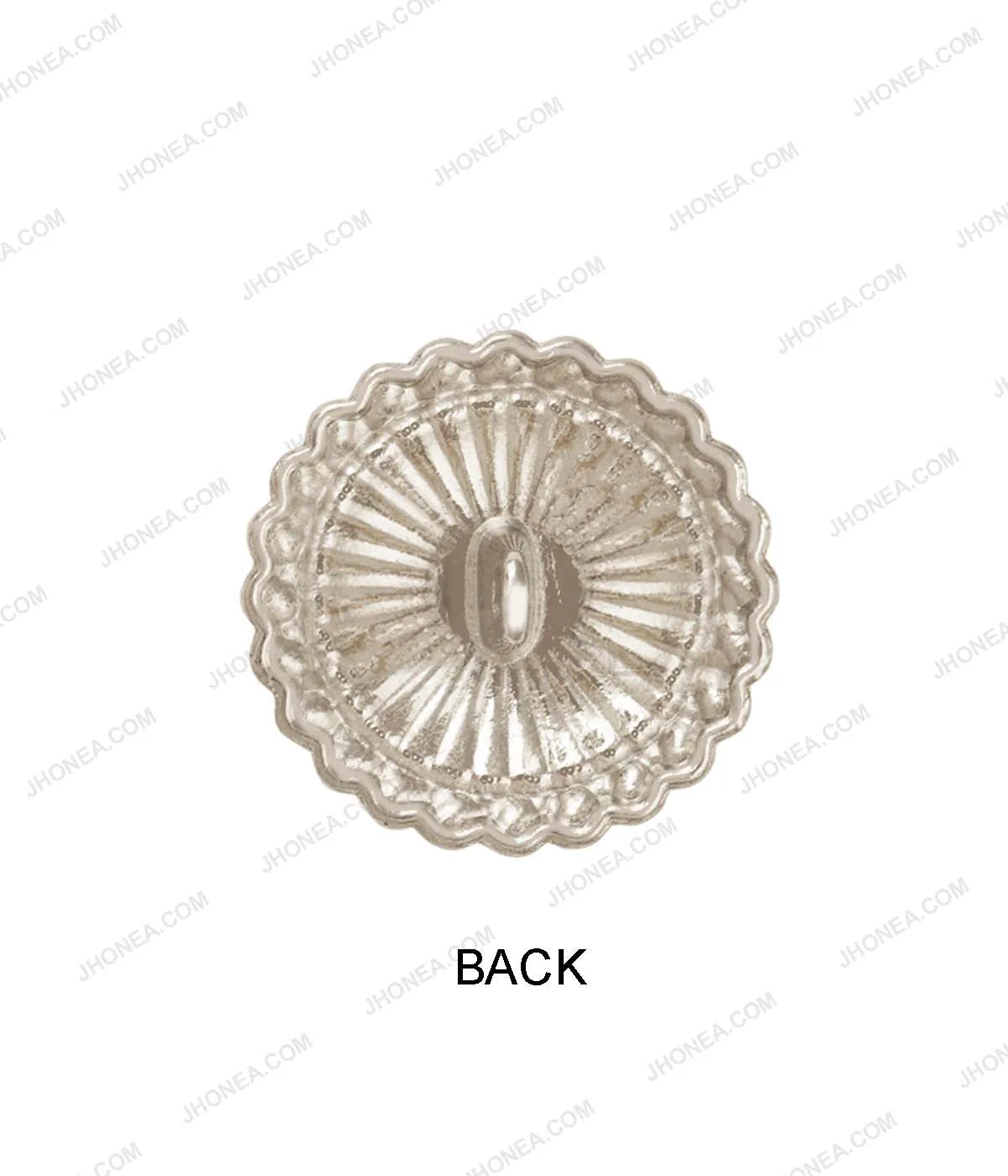 Accented Border Antique Silver Metal Shank Buttons for Men/Women