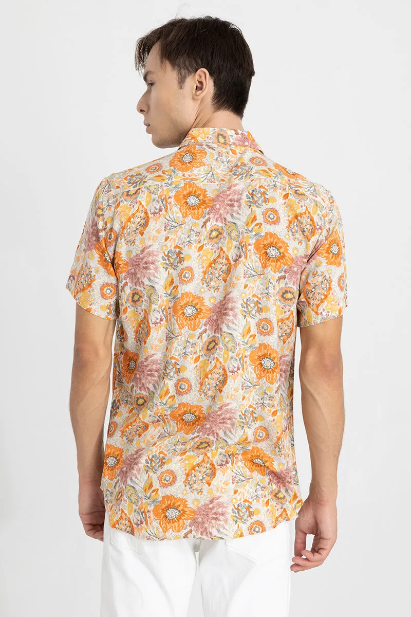 Acoustic Flower Orange Shirt