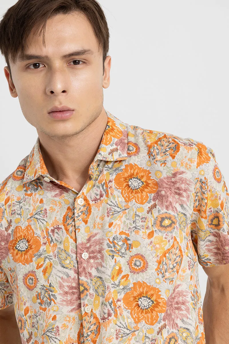 Acoustic Flower Orange Shirt