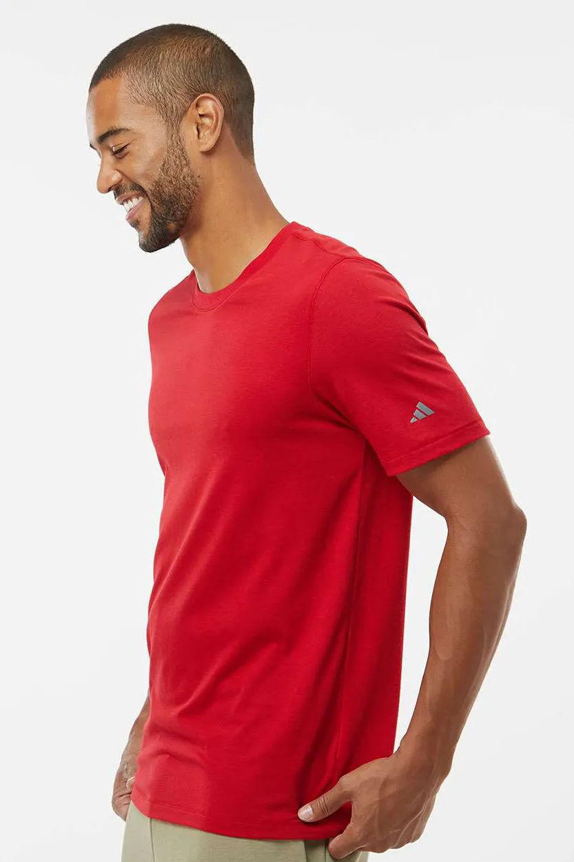 Adidas Mens Short Sleeve Crewneck T-Shirt - Power Red - NEW