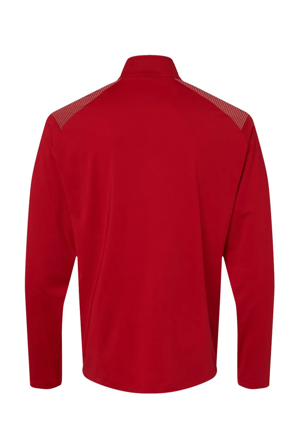 Adidas Mens Shoulder Stripe Moisture Wicking 1/4 Zip Sweatshirt - Team Power Red - NEW