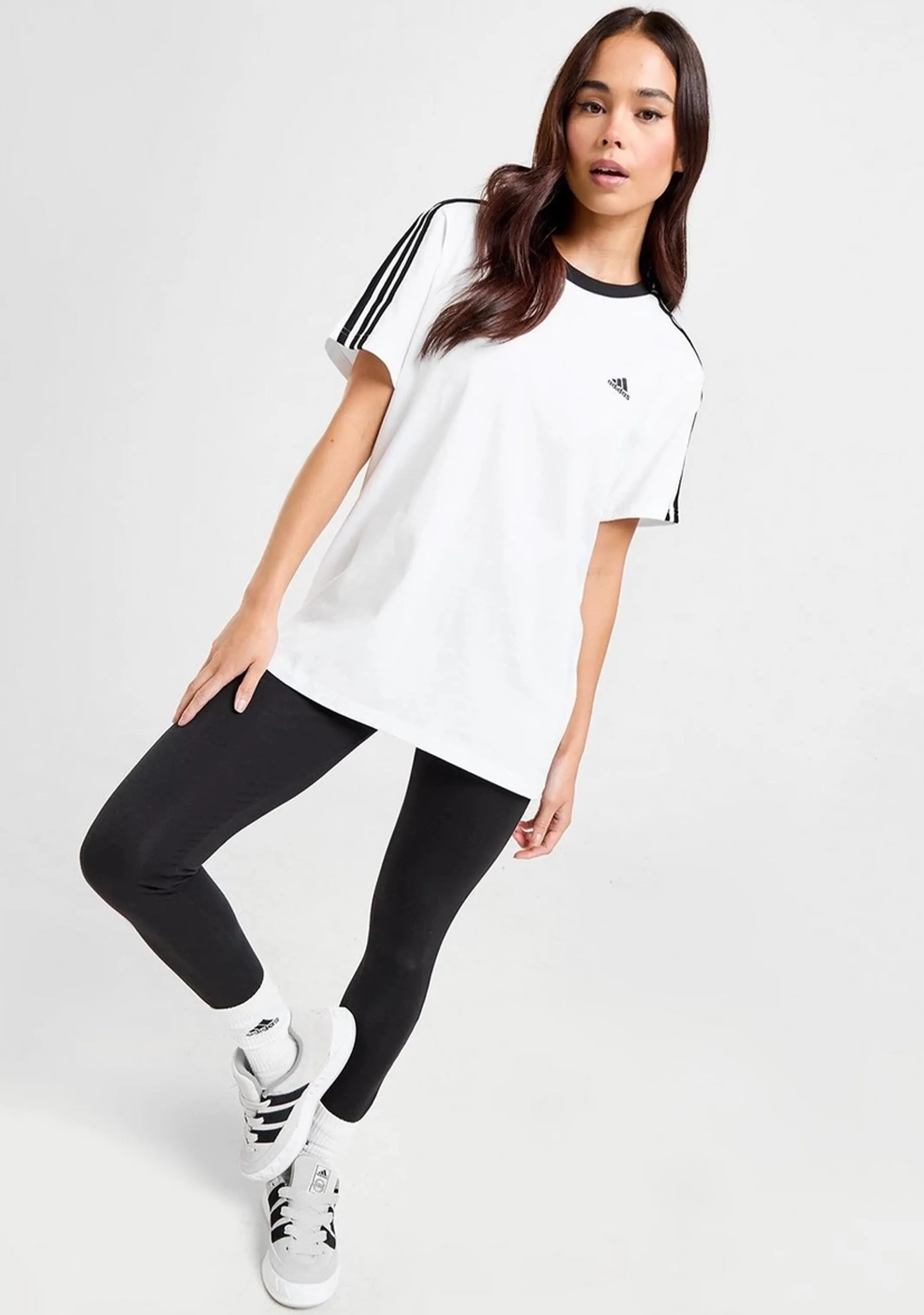 Adidas Womens Essential 3 Stripe Tee <br> H10201