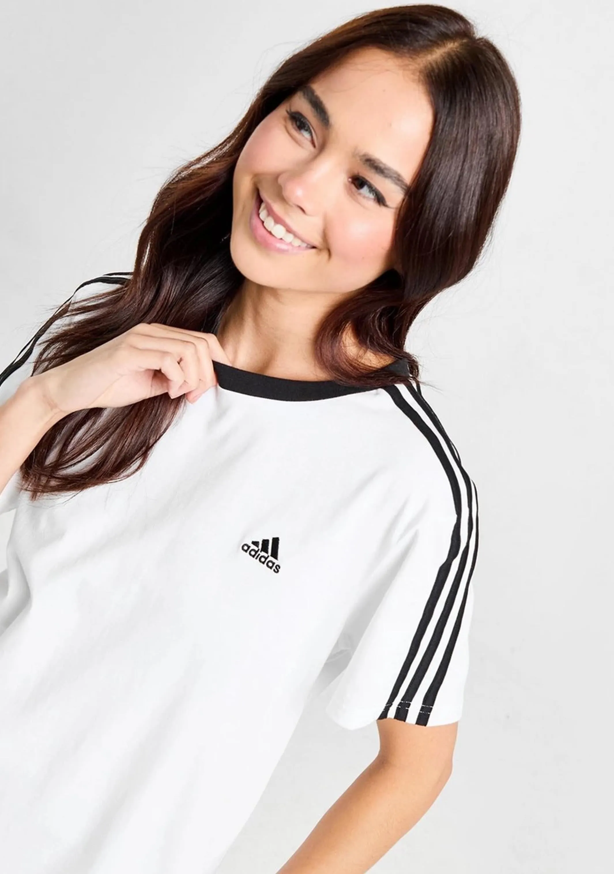 Adidas Womens Essential 3 Stripe Tee <br> H10201