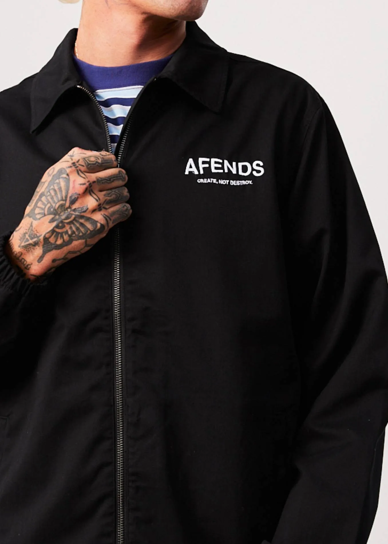 AFENDS Mens Spaced - Coach Jacket - Black