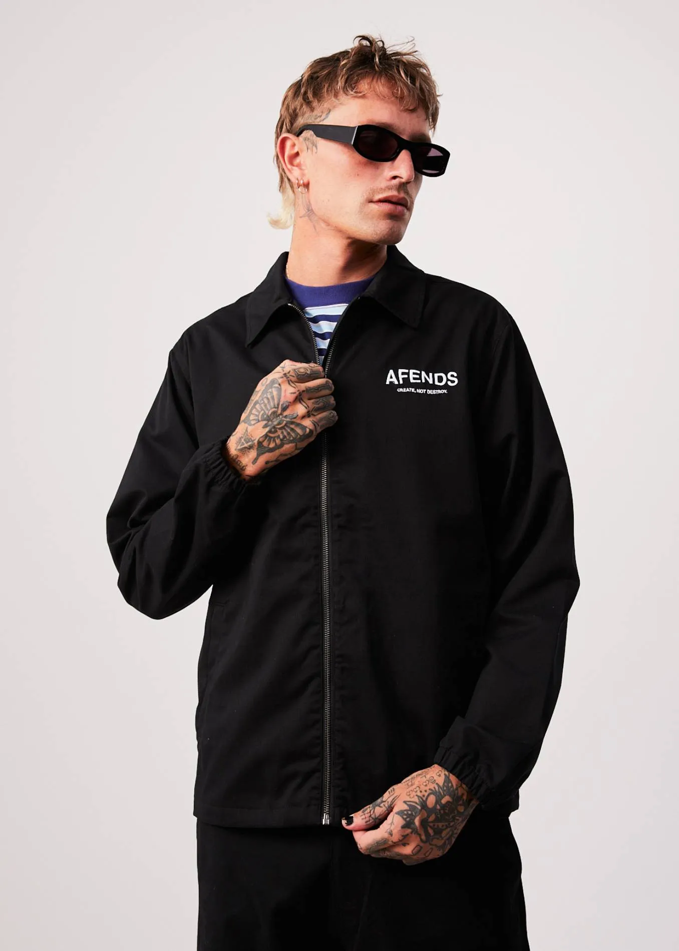 AFENDS Mens Spaced - Coach Jacket - Black