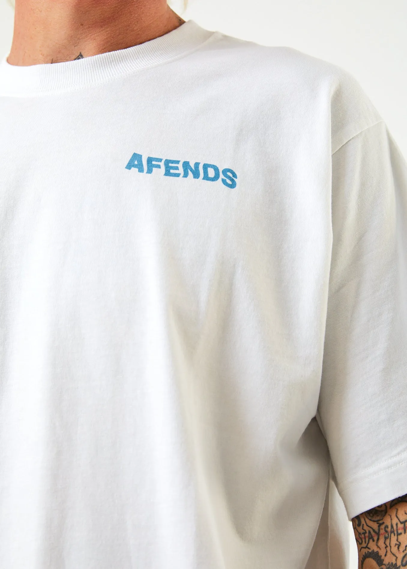 AFENDS Mens Vortex - Retro T-Shirt - White