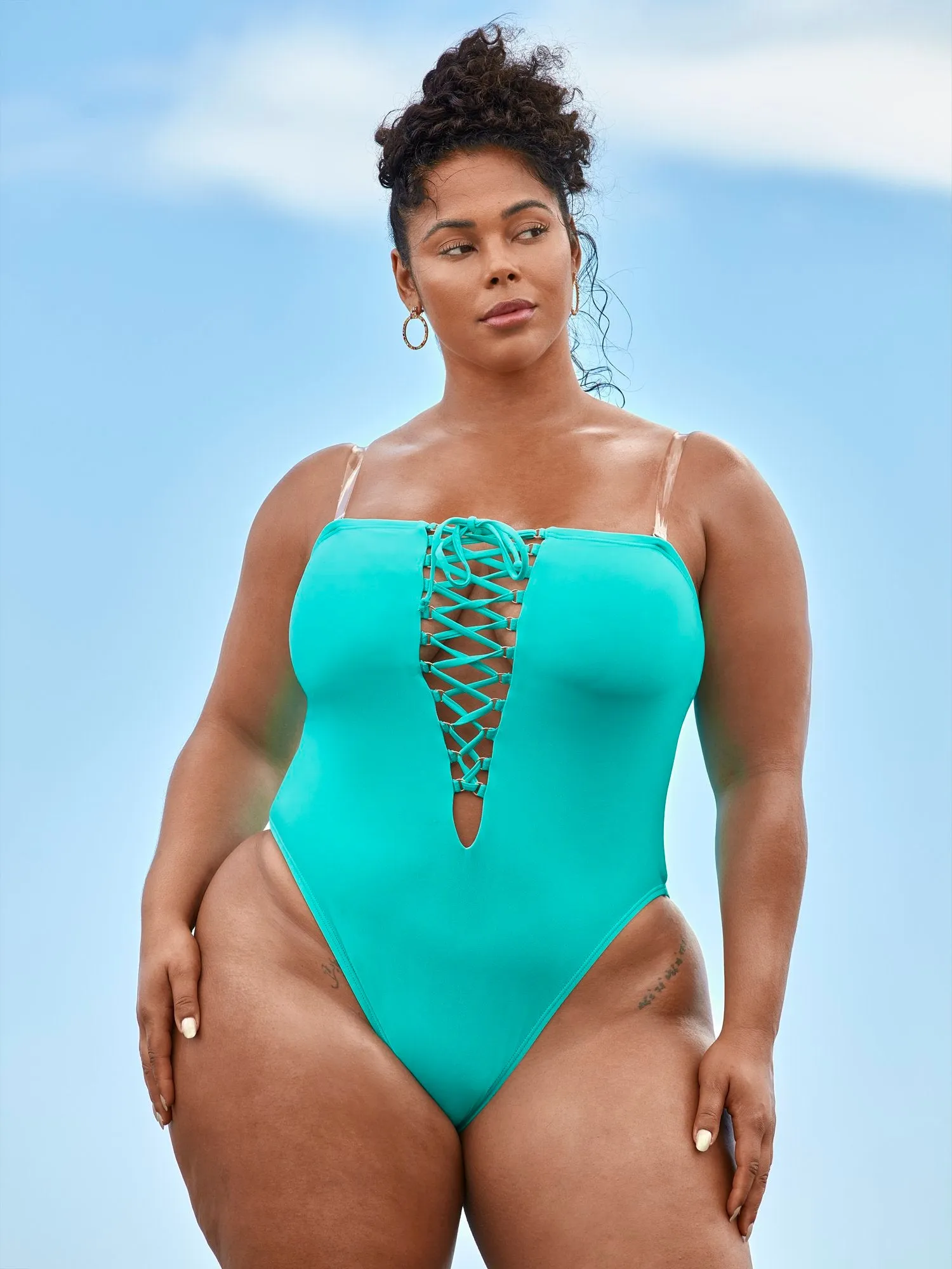 'Agent M' Lace-Up Swimsuit - Tabria Majors X FTF