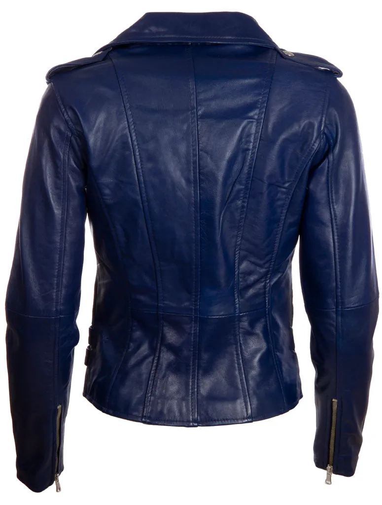 AGSM Women's Biker Jacket - Navy Blue