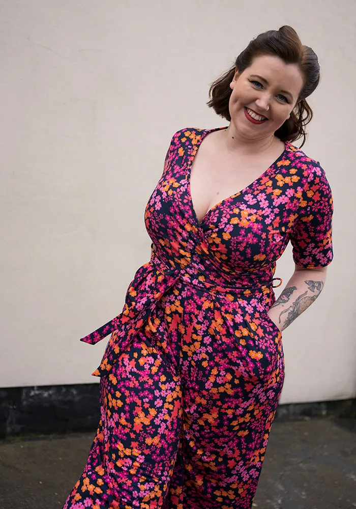 Aine Ditsy Floral Print Culotte Leg Jumpsuit