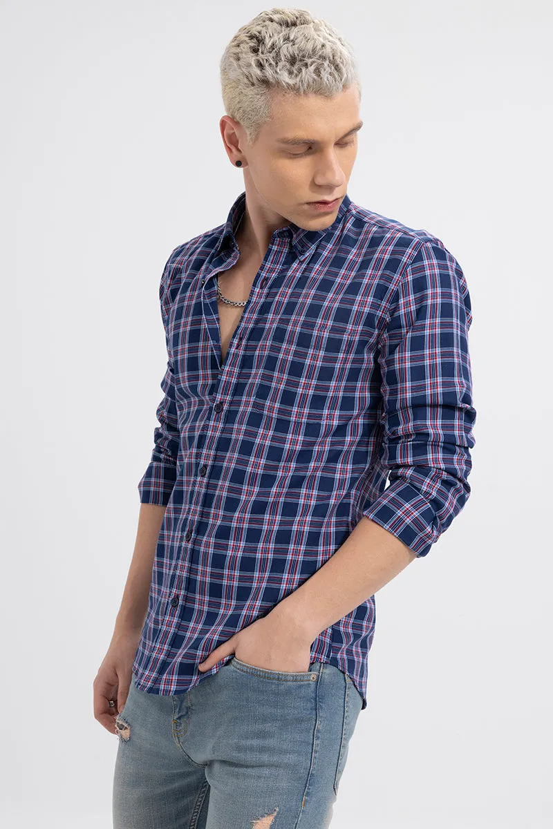 Alternate Square Check Navy Shirt