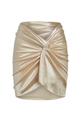 Andros Mini Sarong - Champagne Shiny Jersey