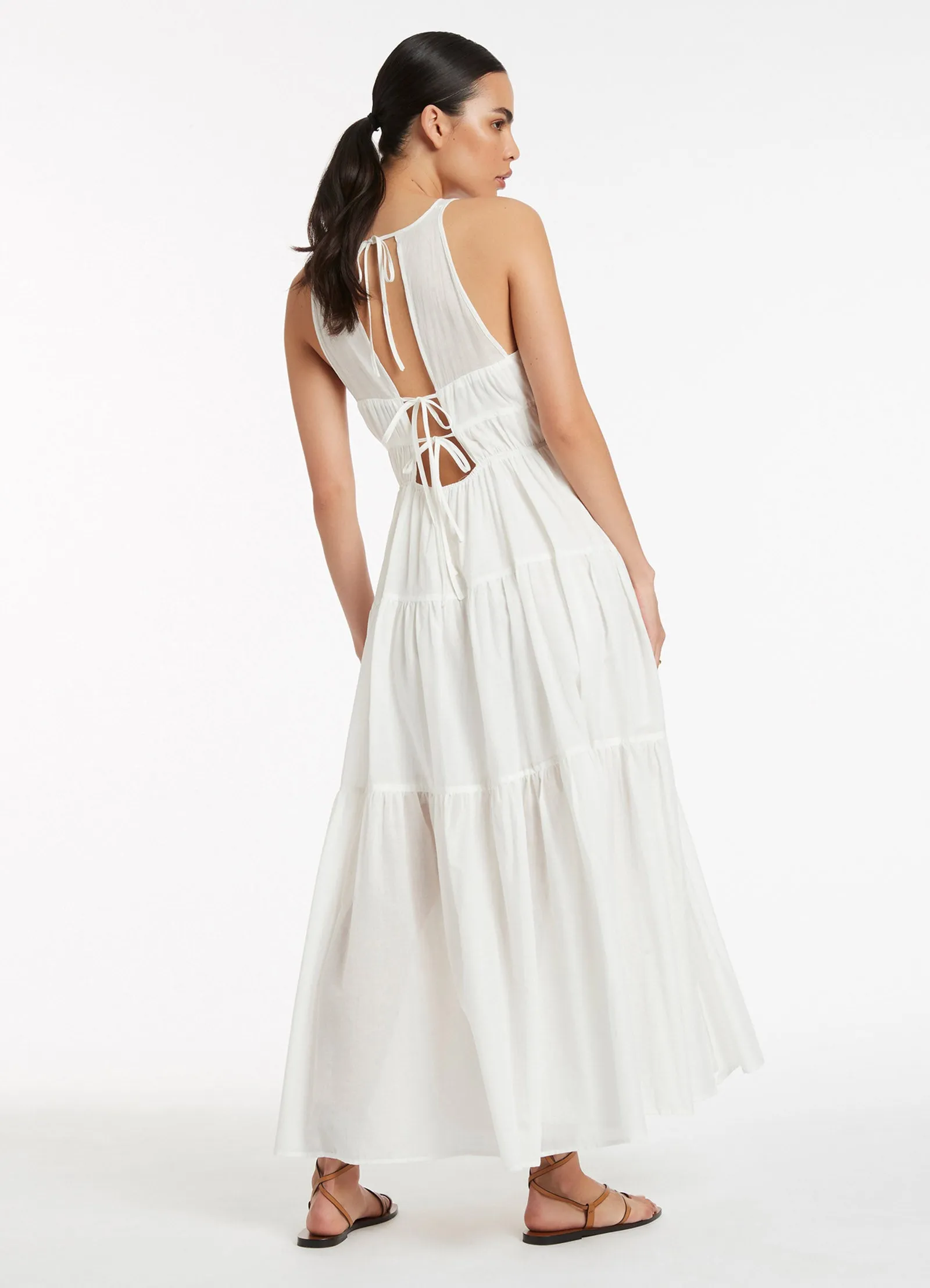 Animale Tie Maxi Dress - Cream