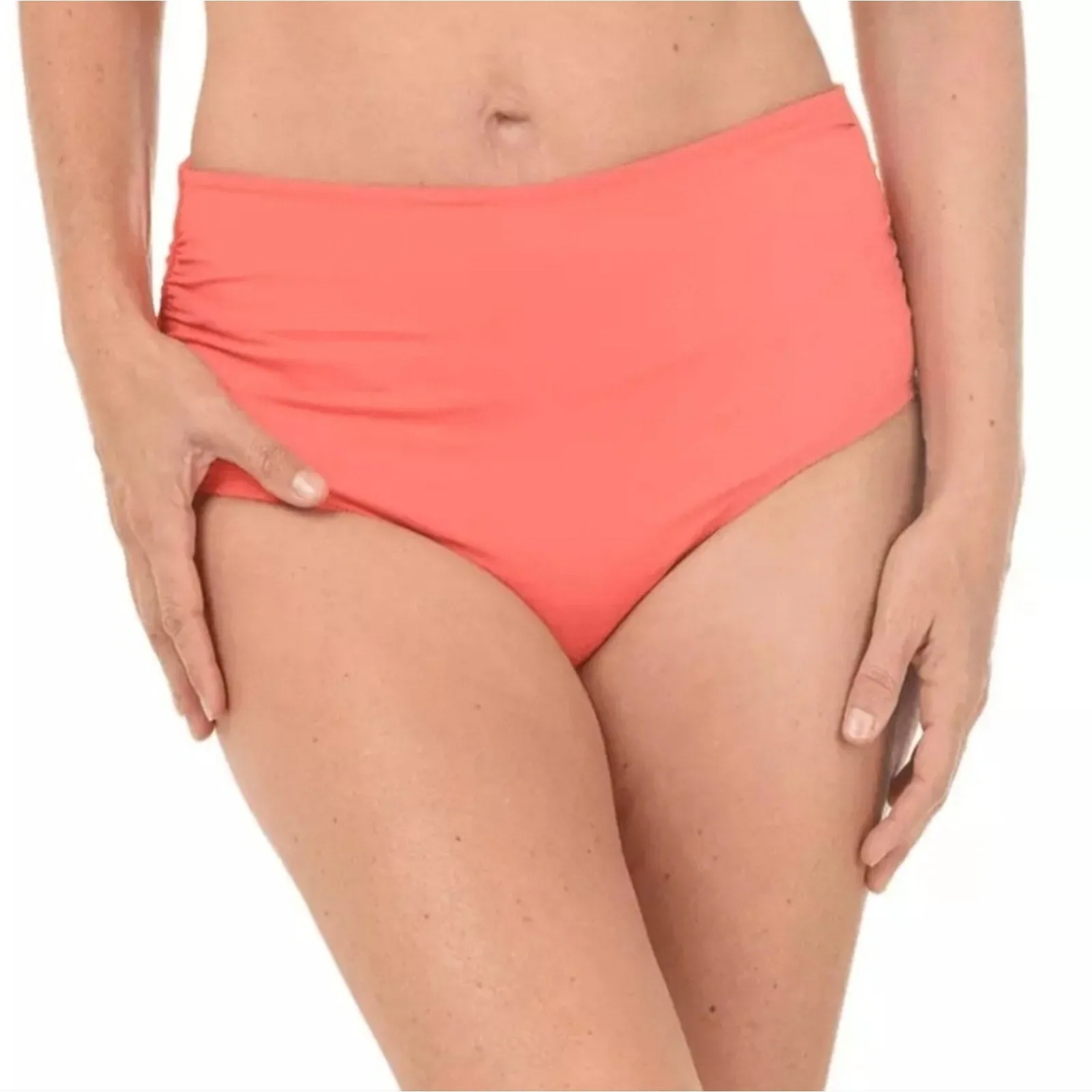 Anne Cole Convertible High Waist Shirred Swim Bottom Juicy