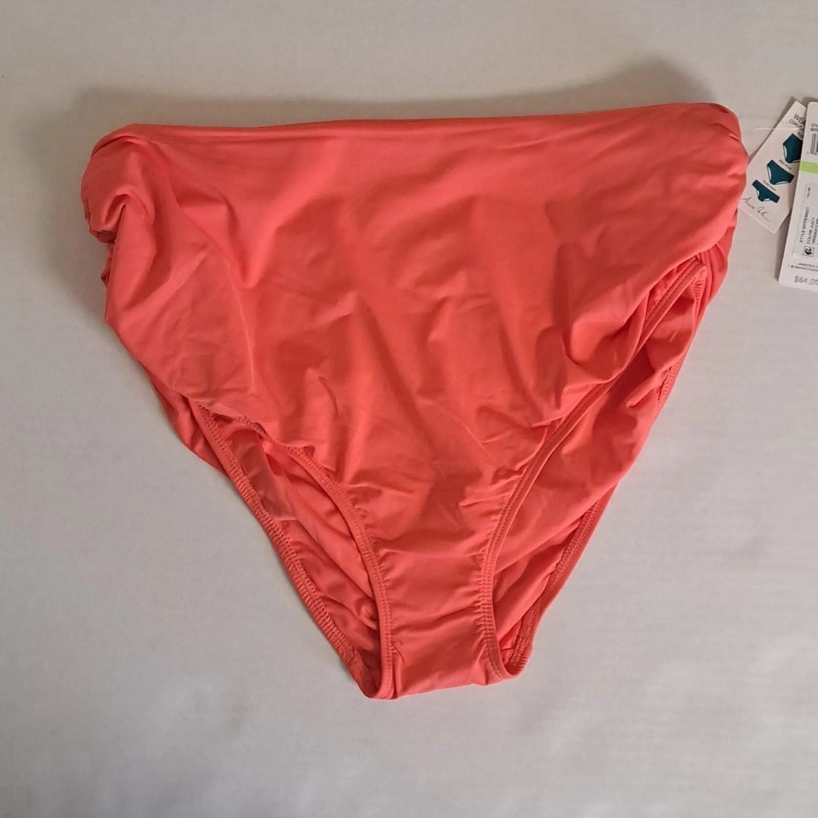 Anne Cole Convertible High Waist Shirred Swim Bottom Juicy