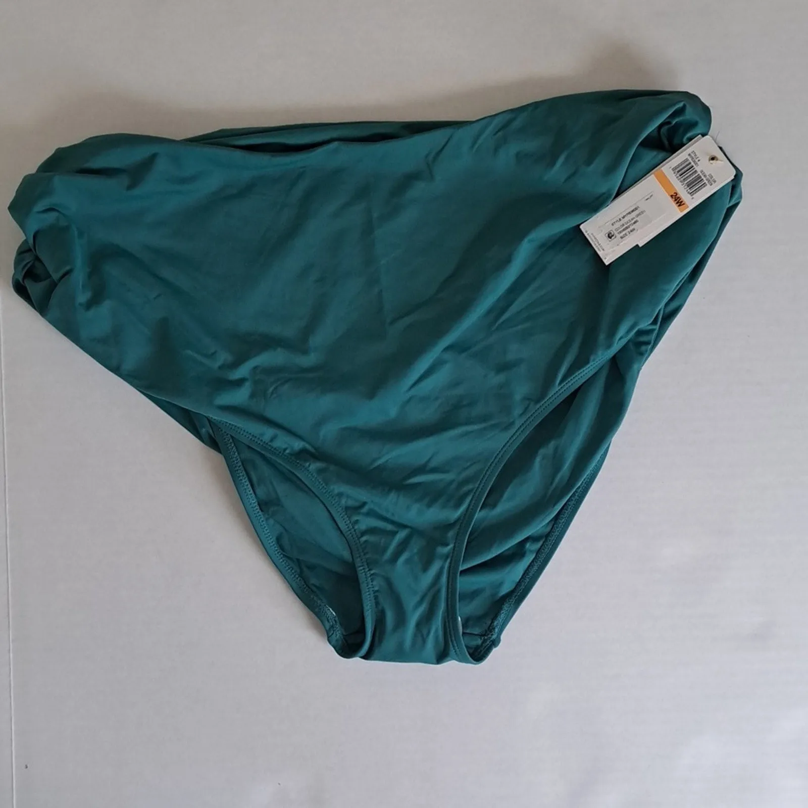 Anne Cole Convertible High Waist Shirred Swim Bottom Ocean Green