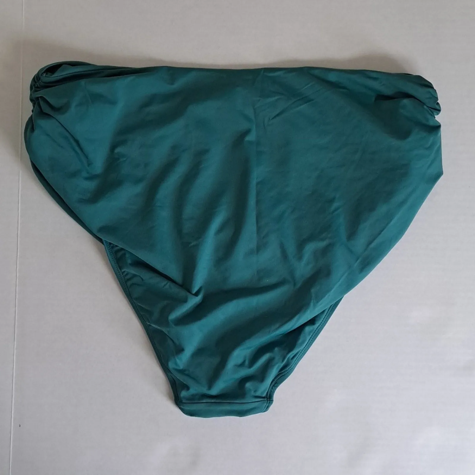 Anne Cole Convertible High Waist Shirred Swim Bottom Ocean Green