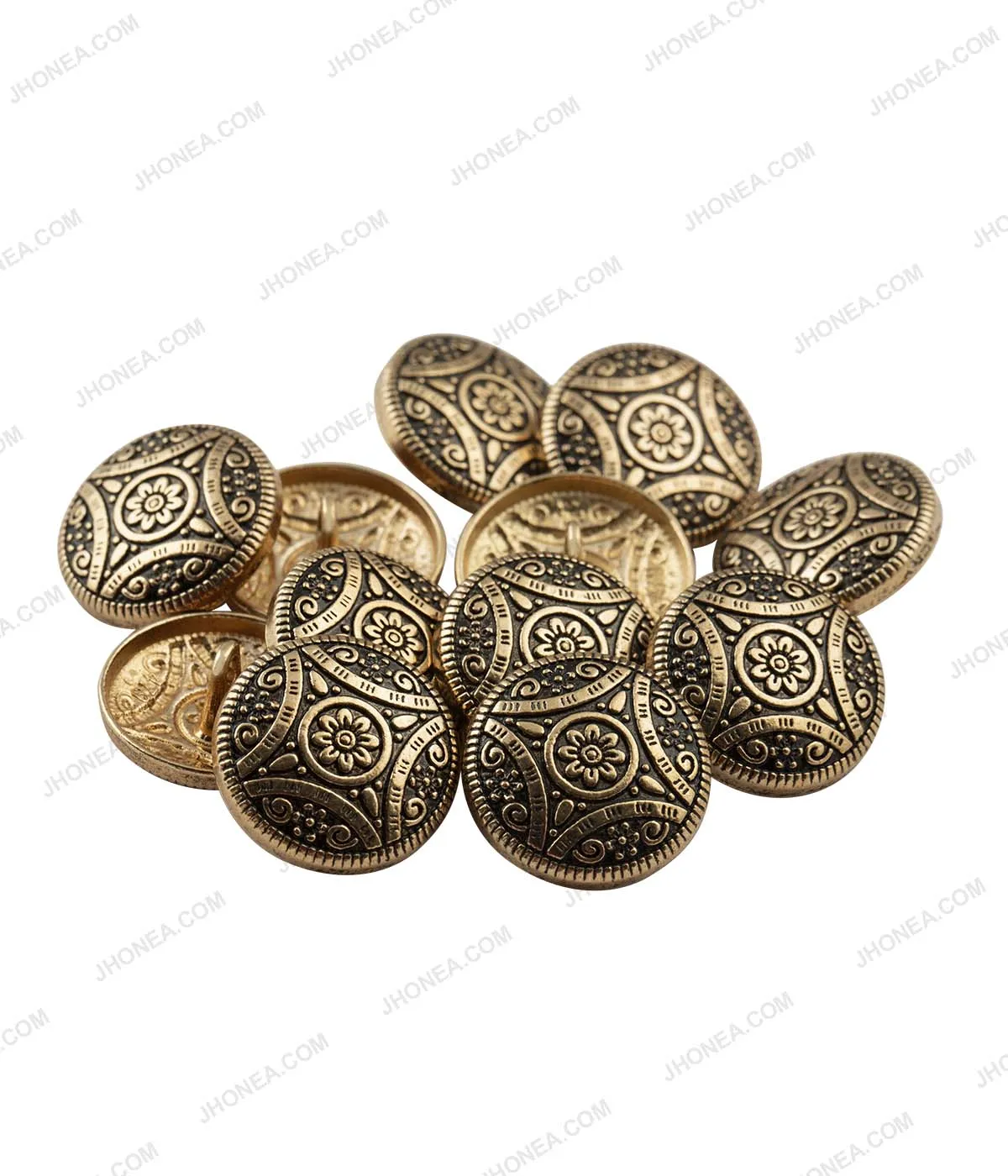 Antique Brass & Antique Gold Intricate Design Shank Buttons