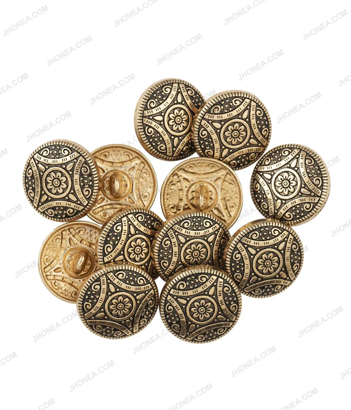 Antique Brass & Antique Gold Intricate Design Shank Buttons