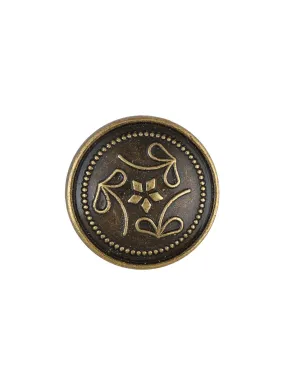 Antique Brass Ancient Design Ethnic Button