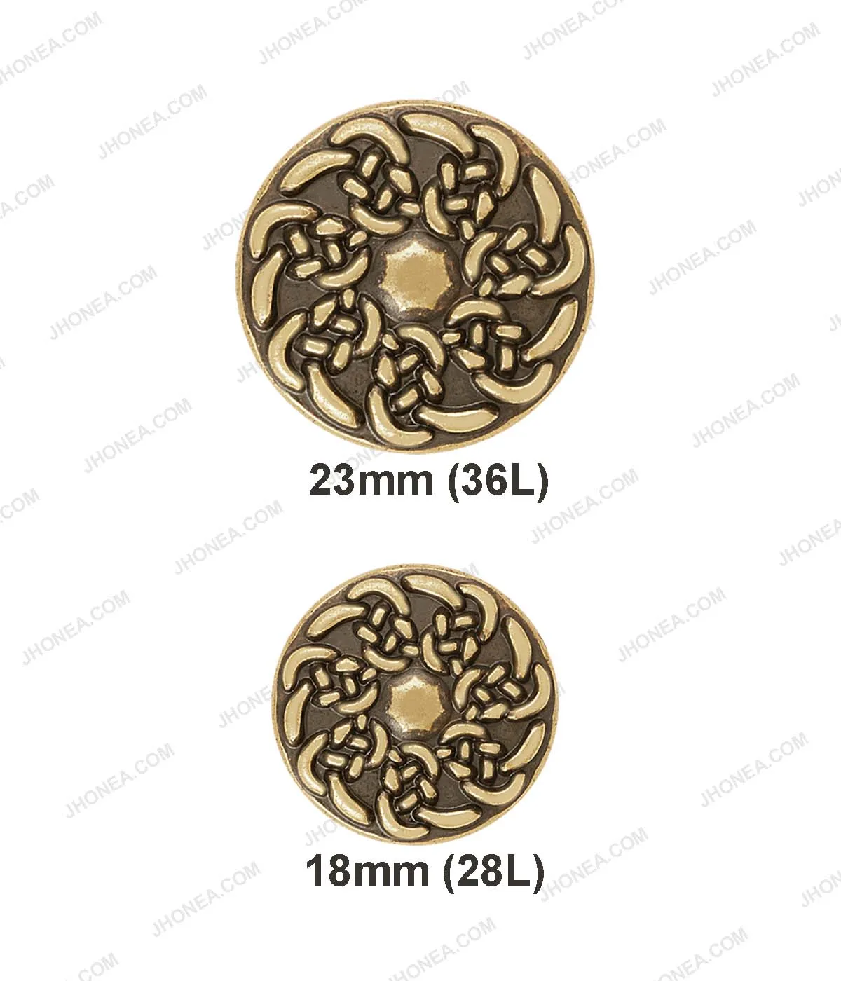 Antique Gold Celtic Pattern Metal Buttons for Men