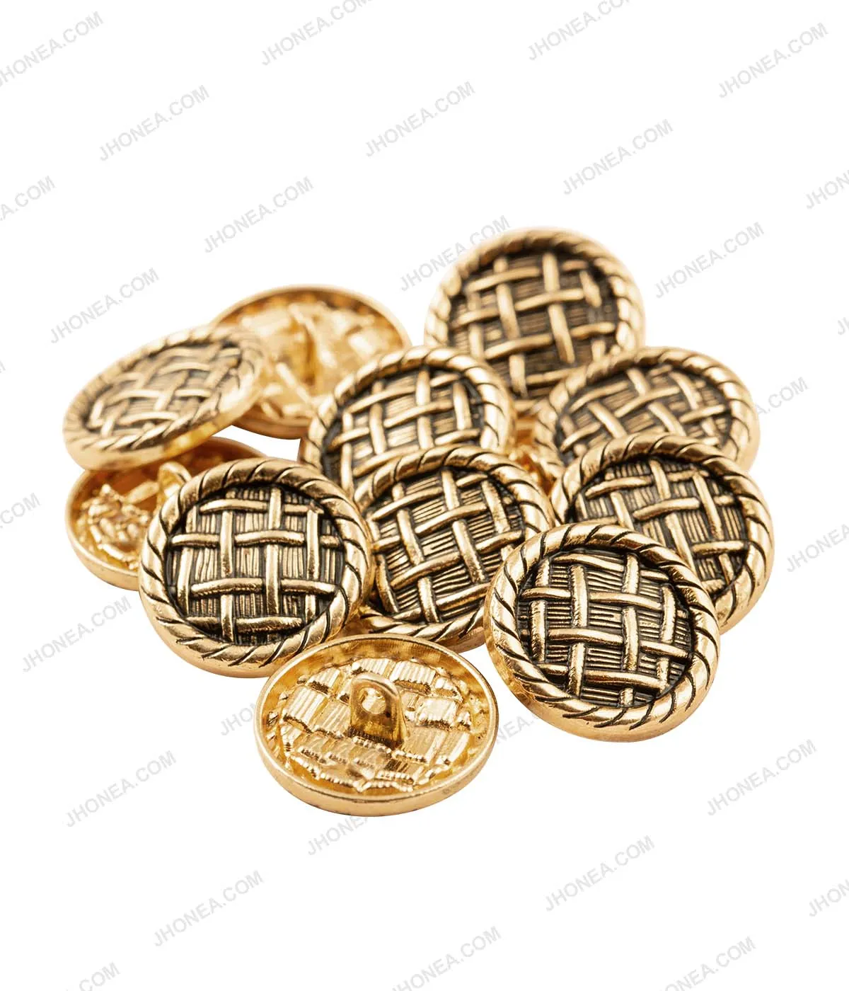 Antique Gold Checks Design Surface Coat Button