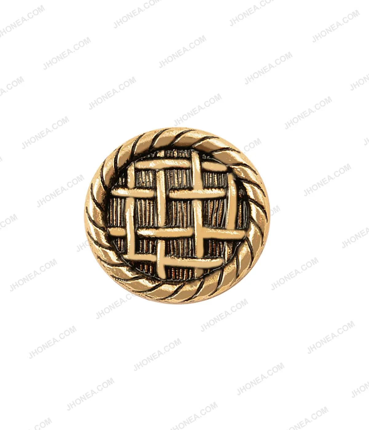 Antique Gold Checks Design Surface Coat Button