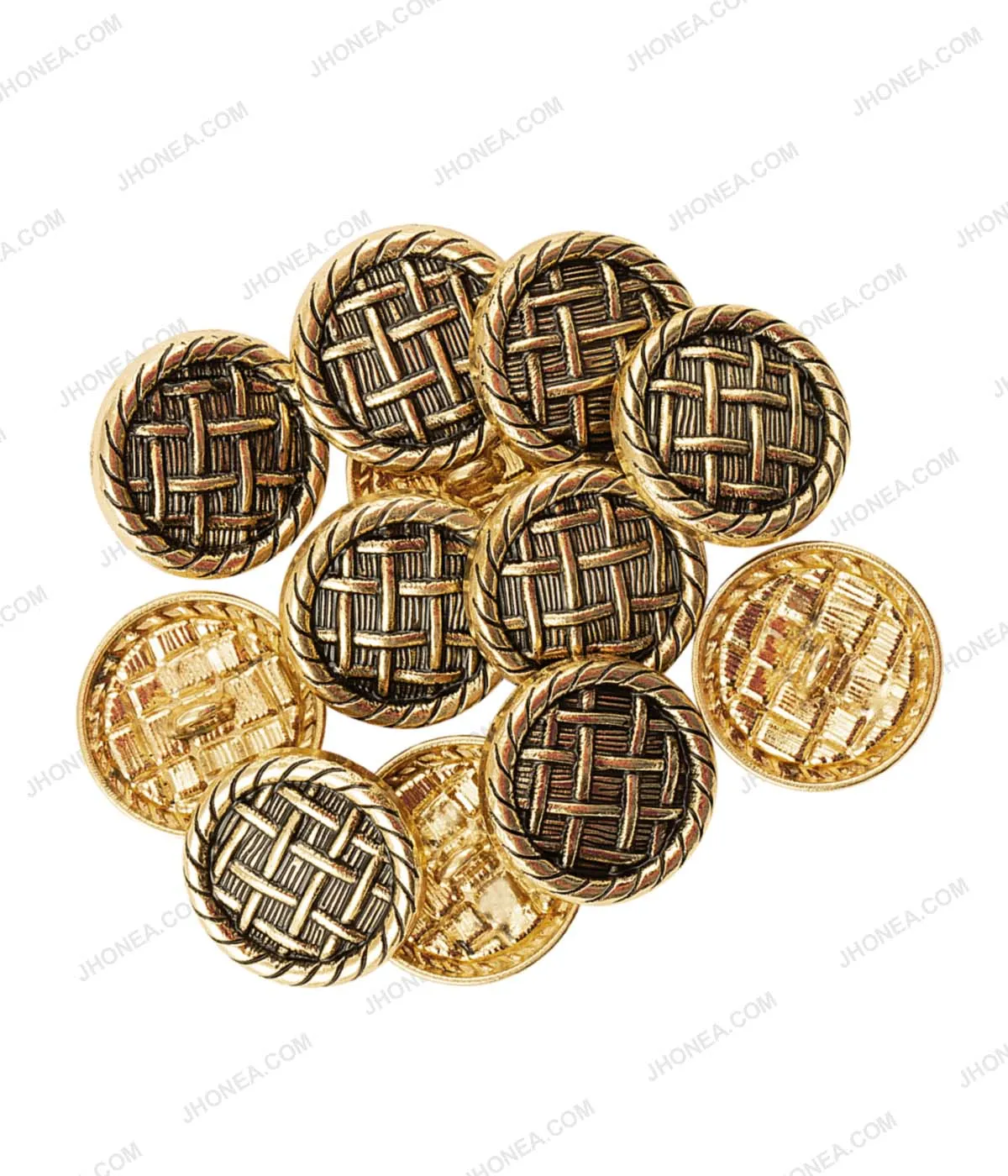 Antique Gold Checks Design Surface Coat Button