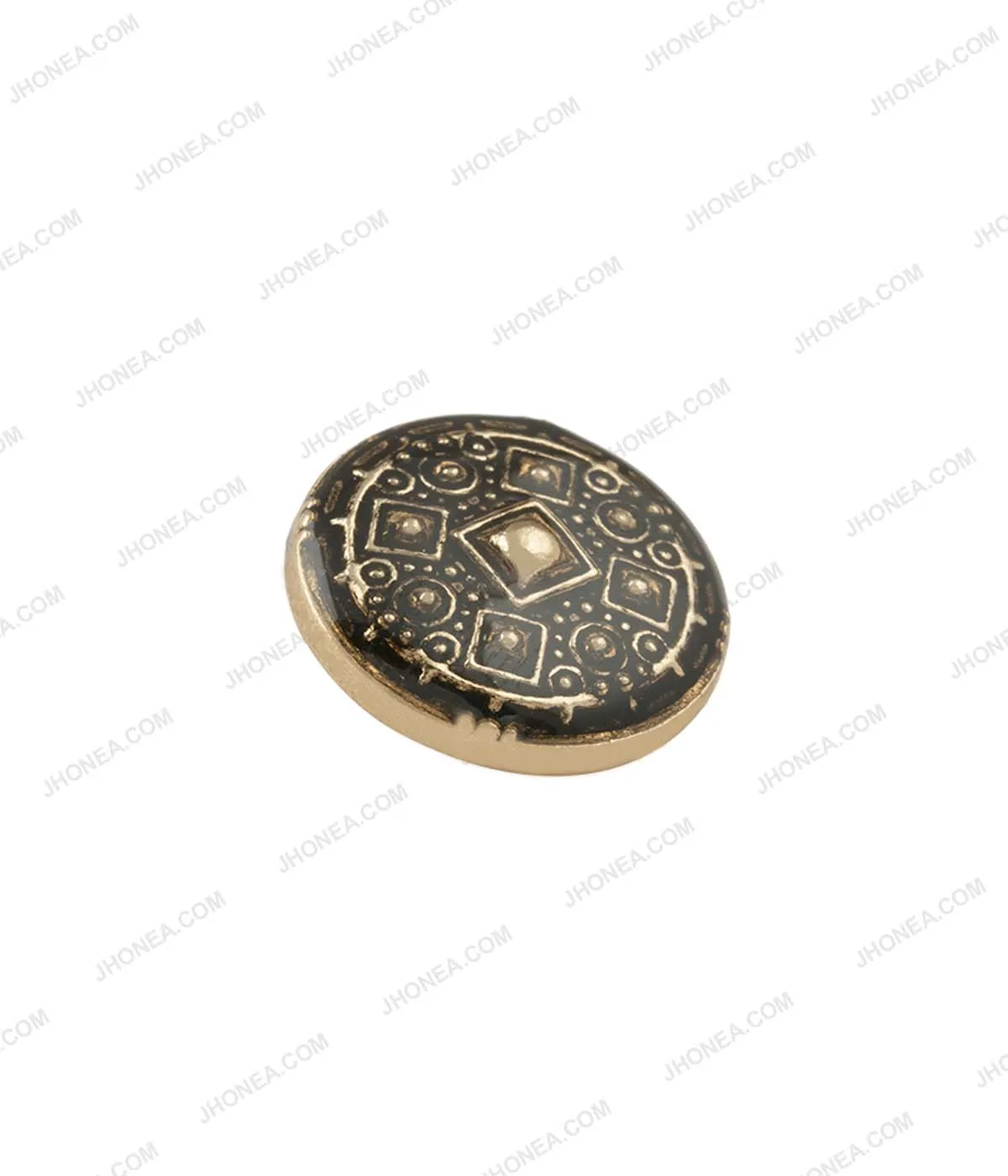 Antique Gold Geometric Dotted Design Lamination Metal Buttons