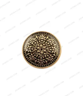 Antique Gold Intricate Floral Motif Lamination Metal Buttons