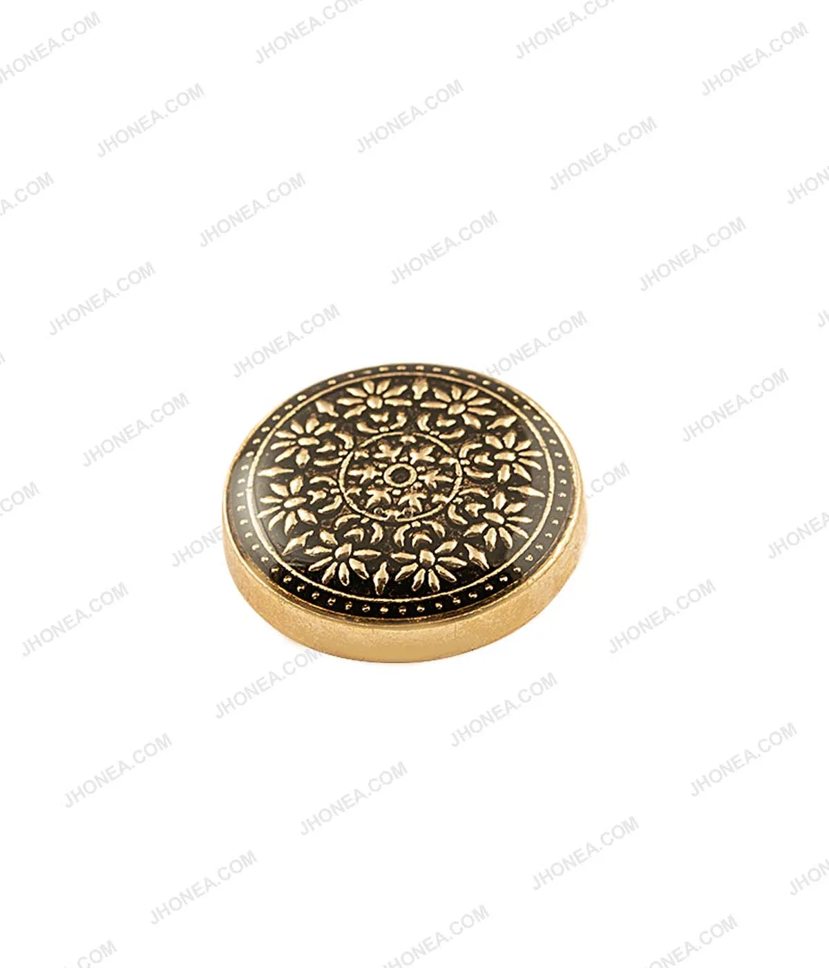 Antique Gold Intricate Floral Motif Lamination Metal Buttons