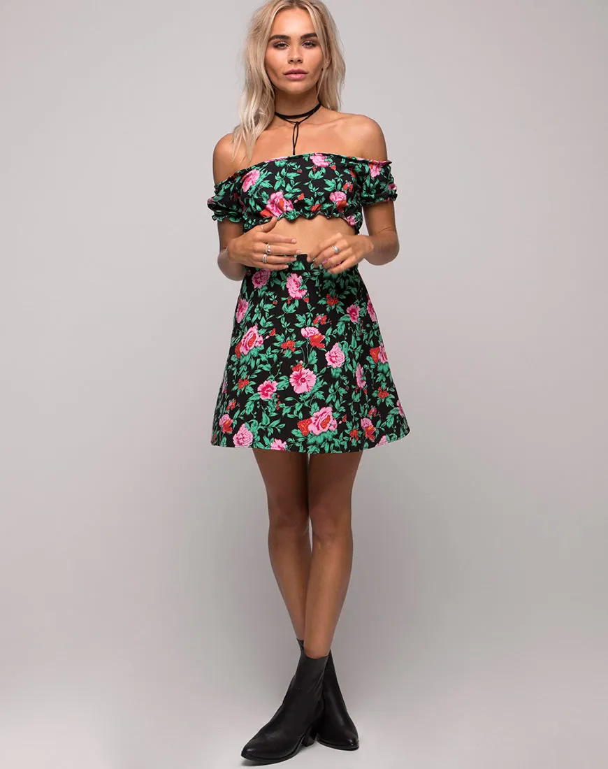 Antonia A Line Skirt in Flower Fling