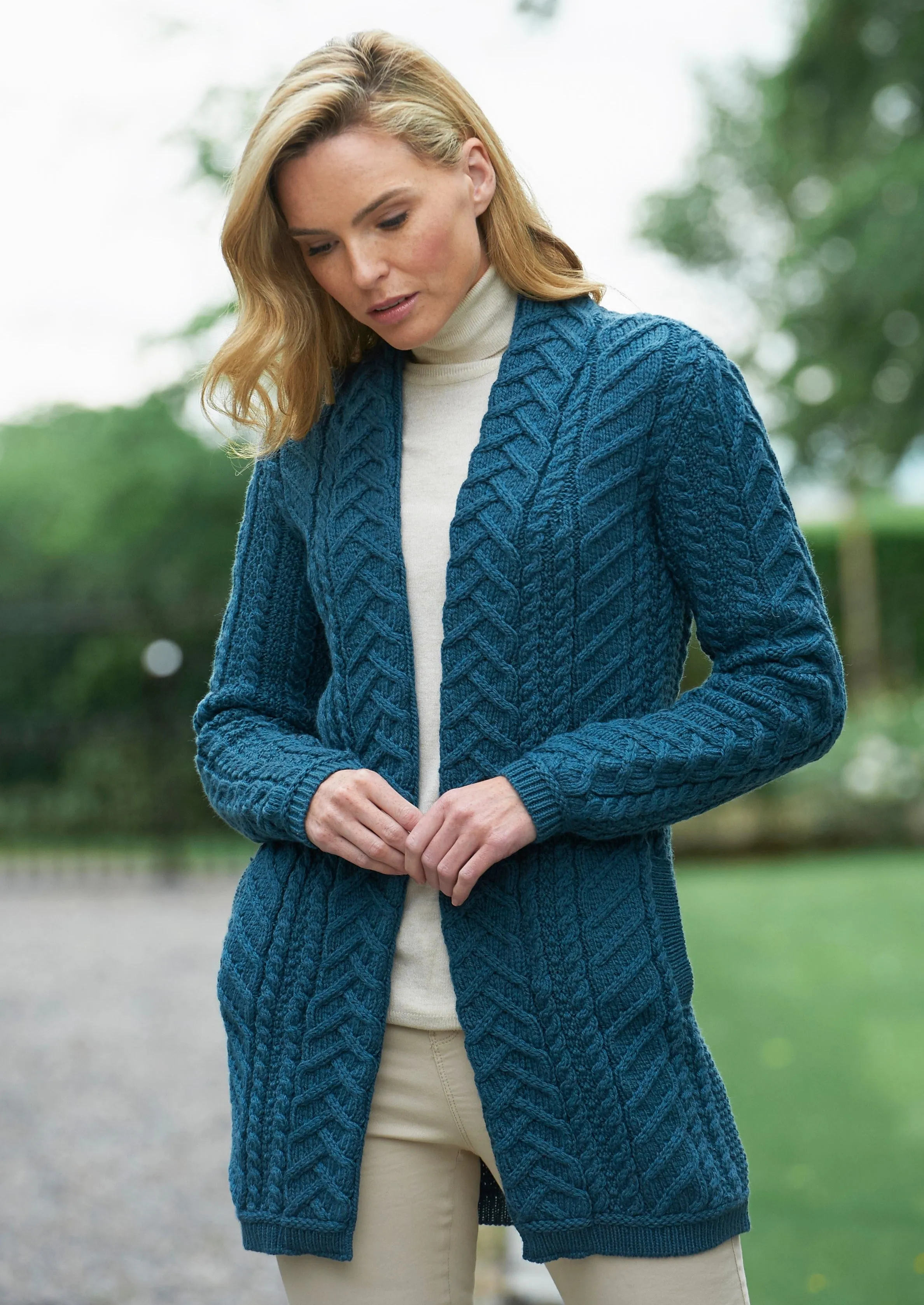 Aran Crafts Bandon Coat | Teal