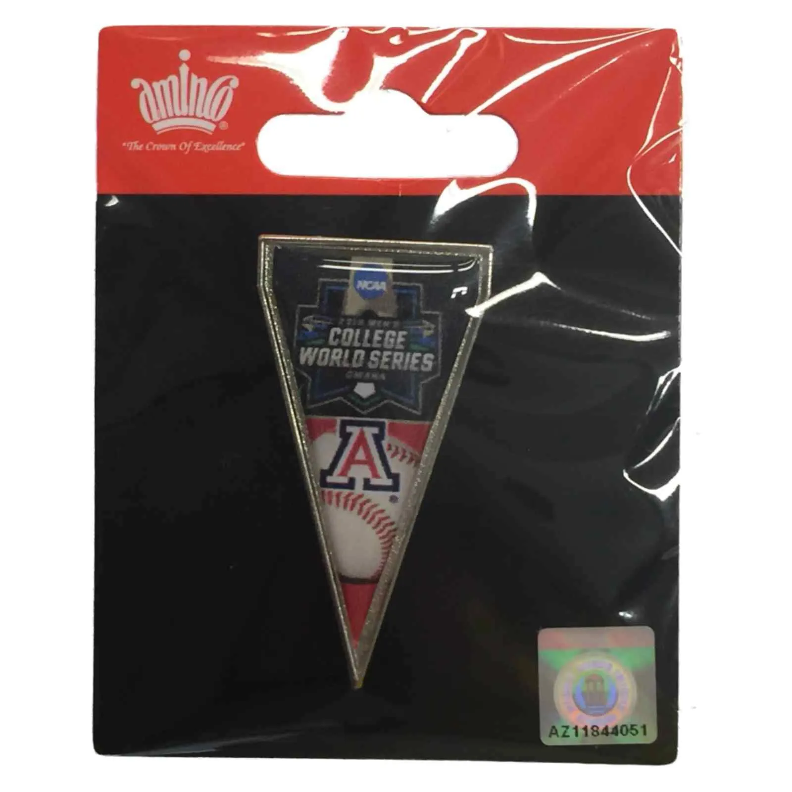 Arizona Wildcats 2016 Omaha College World Series Pennant Metal Lapel Pin